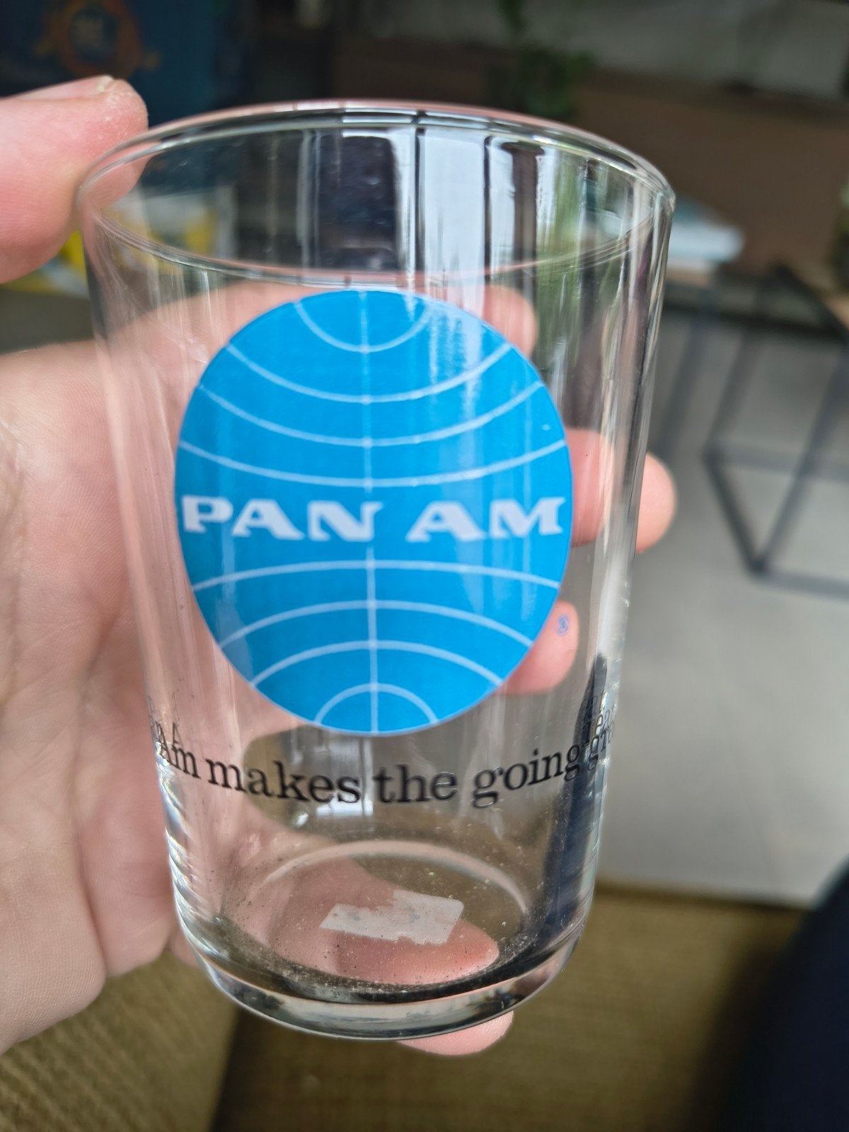 Verre à petit-déjeuner « jus » original de la marque Pan Am., Collections, Verres & Petits Verres, Utilisé, Autres types, Enlèvement
