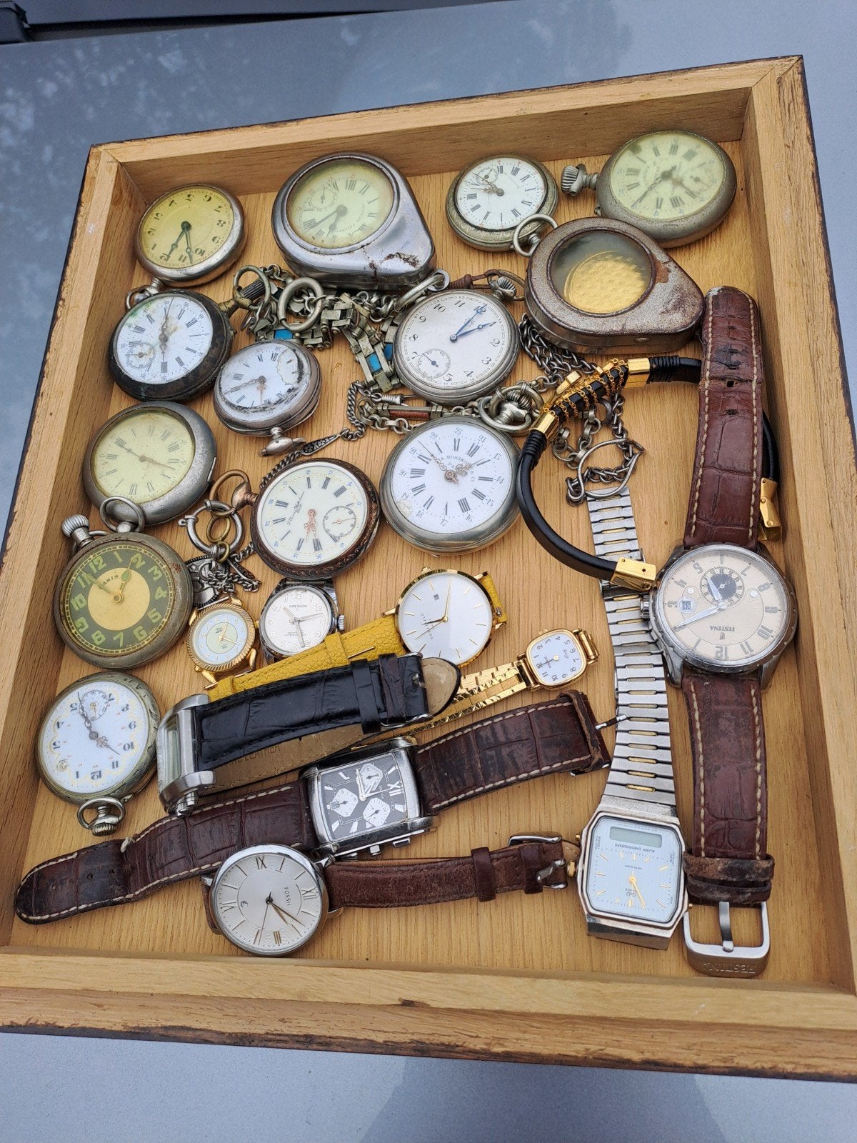 Lot uurwerk en zakhorloges te koop, Ophalen