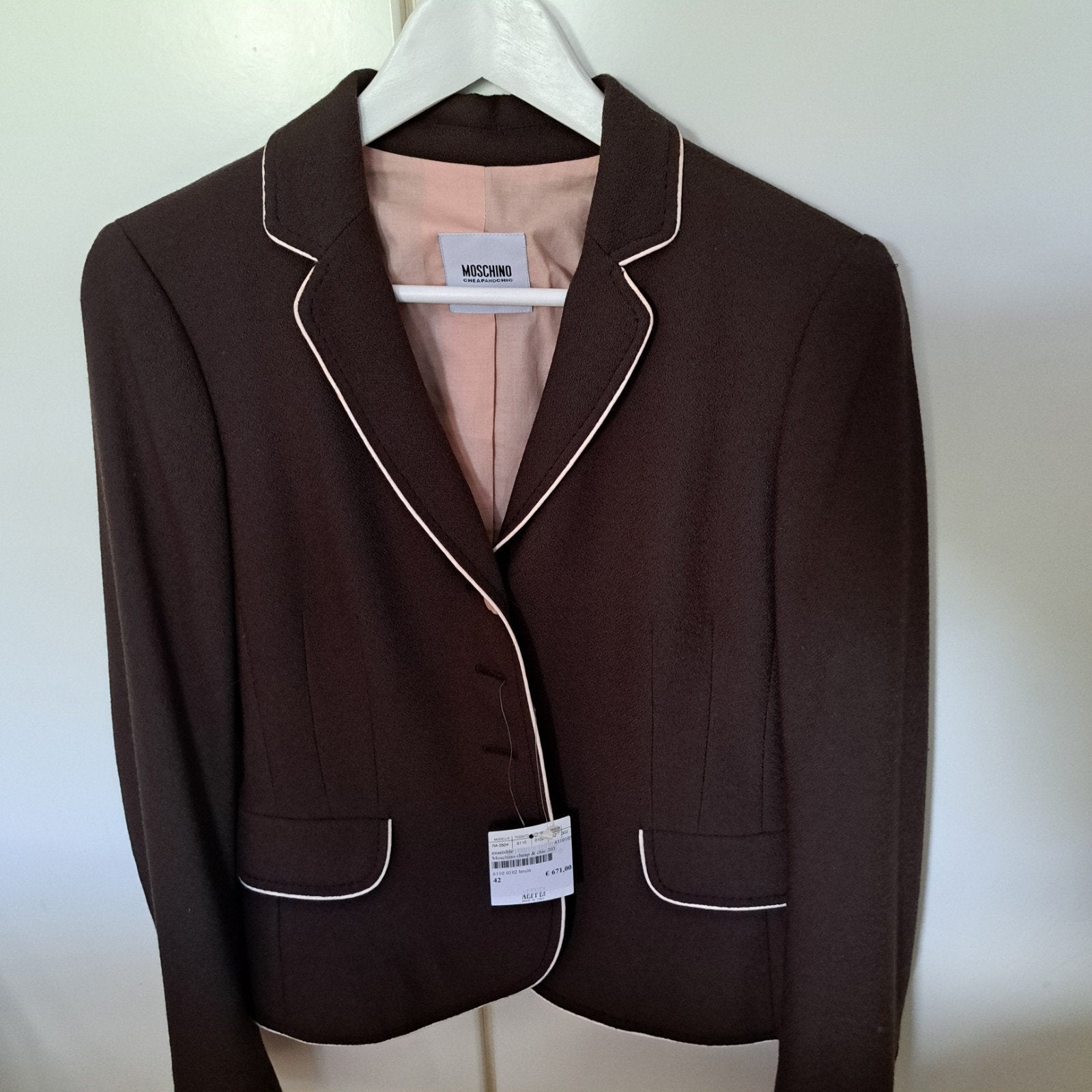 Nieuwe Moschino Cheap| Chic Blazer-100% Scheerwol-Maat 36, Neuf, Enlèvement ou Envoi, Moschino Cheap & Chic, Taille 36 (S)