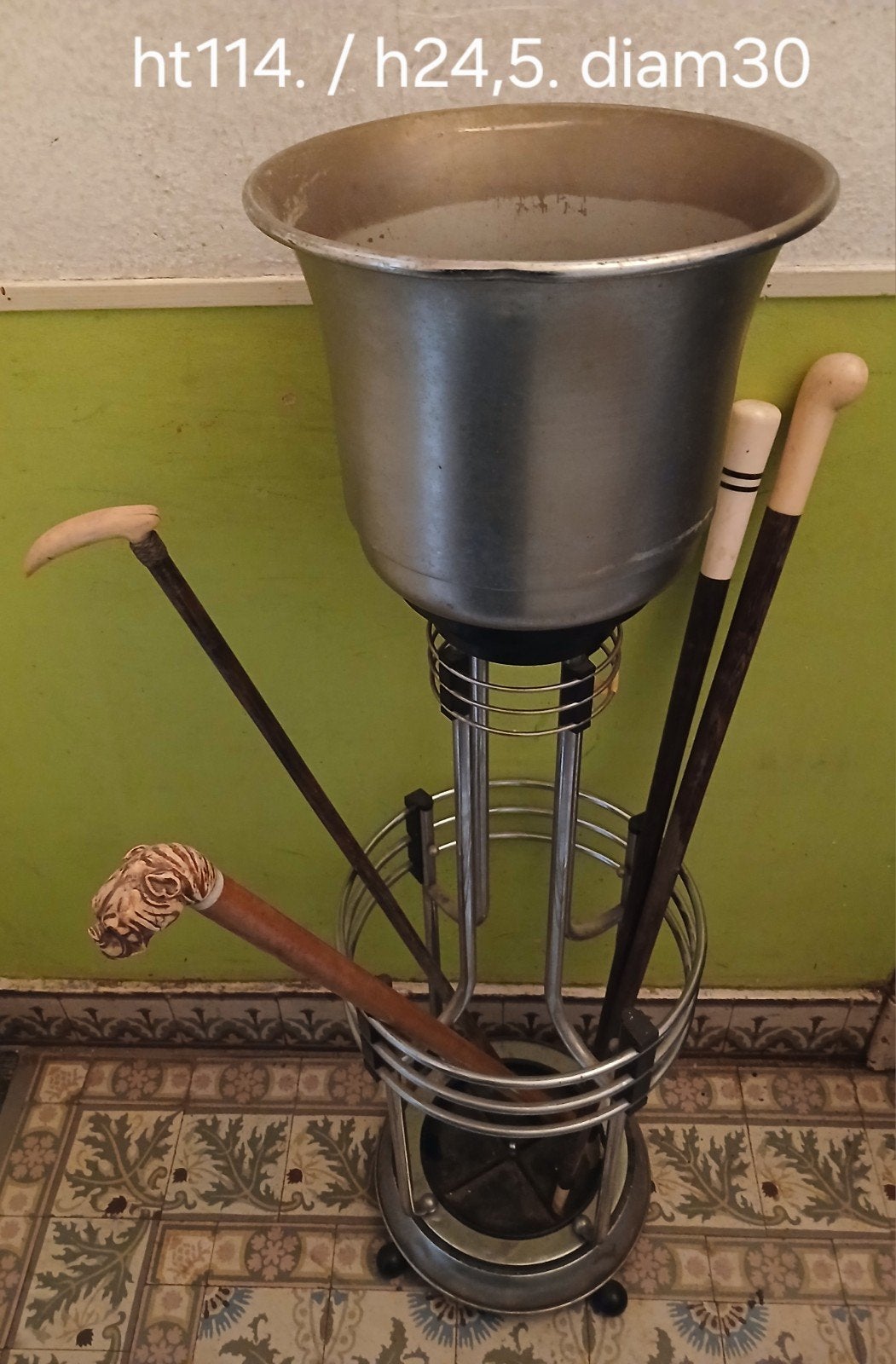 porte canne jardiniere Art Deco chrome, Enlèvement