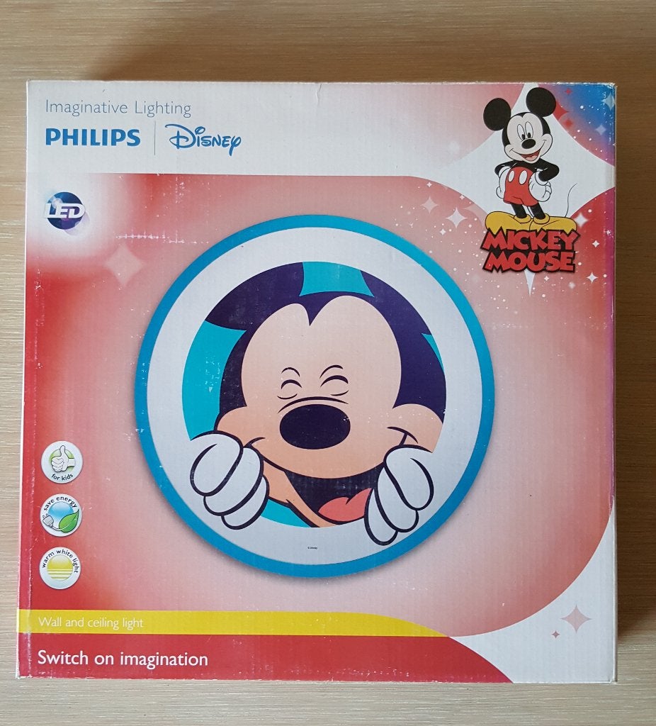 Philips Disney Mickey Mouse Plafondlamp Blauw (NOS), Wasbaar, Nieuw, Ophalen of Verzenden, Meerkleurig