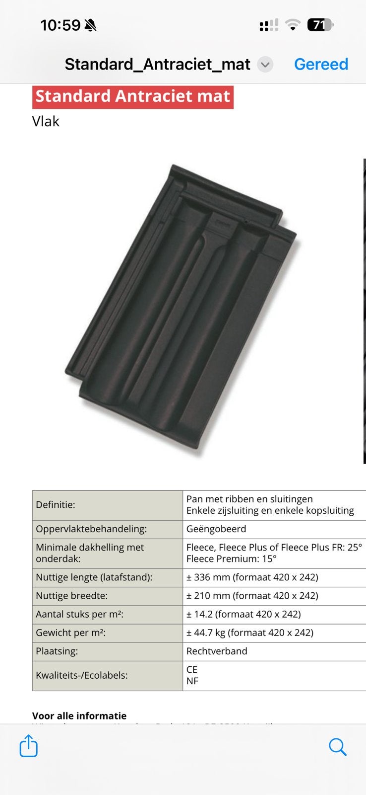 Koramic standaard antracit te koop, Pierre ou Argile, Enlèvement, Noir, Neuf