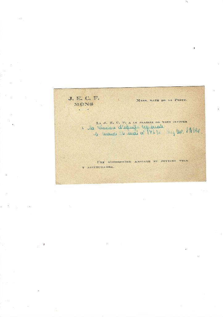 J.E.C.F.  Mons, Collections, Collections Autre, Envoi, Utilisé