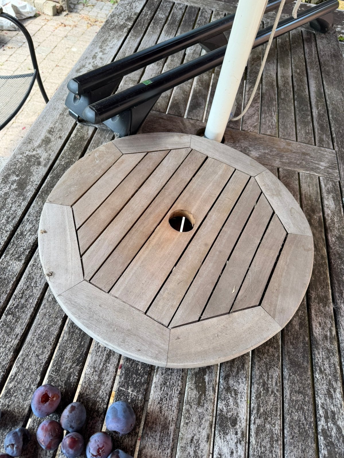 Morati massief teakhout - draaiplateau voor tuintafel, Tuin en Terras, Ophalen, Zo goed als nieuw, Rond, Teakhout