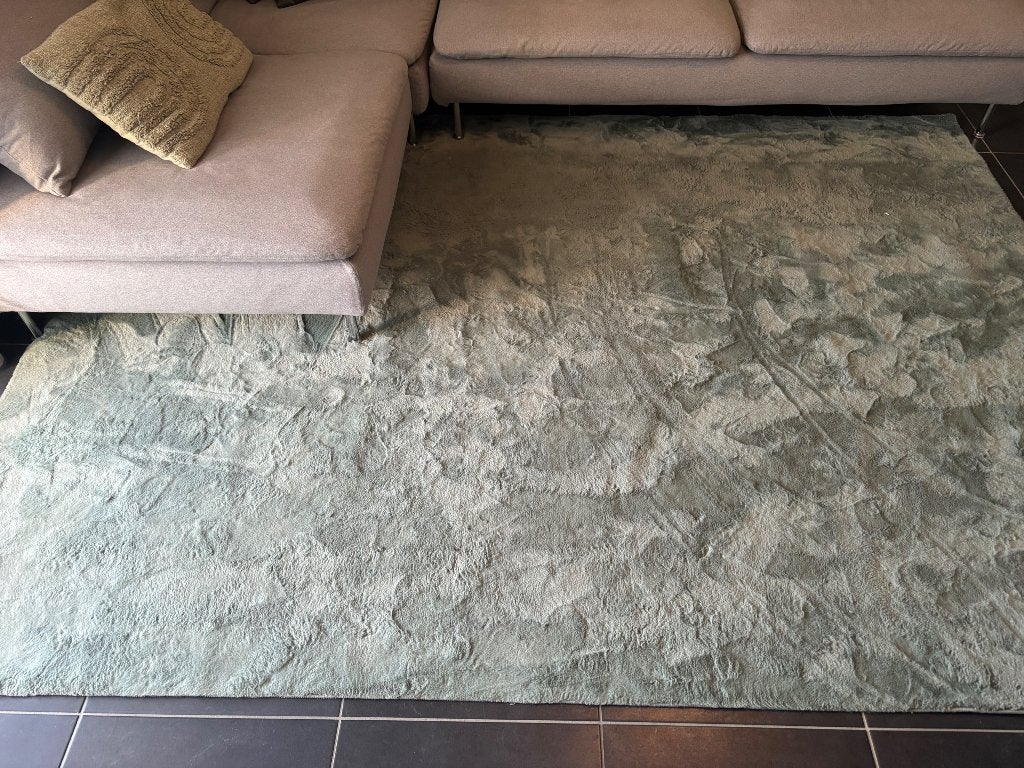 Zacht laagpolig vloerkleed - Cozy Groen, Ophalen, 200 cm of meer, Zo goed als nieuw, 200 cm of meer