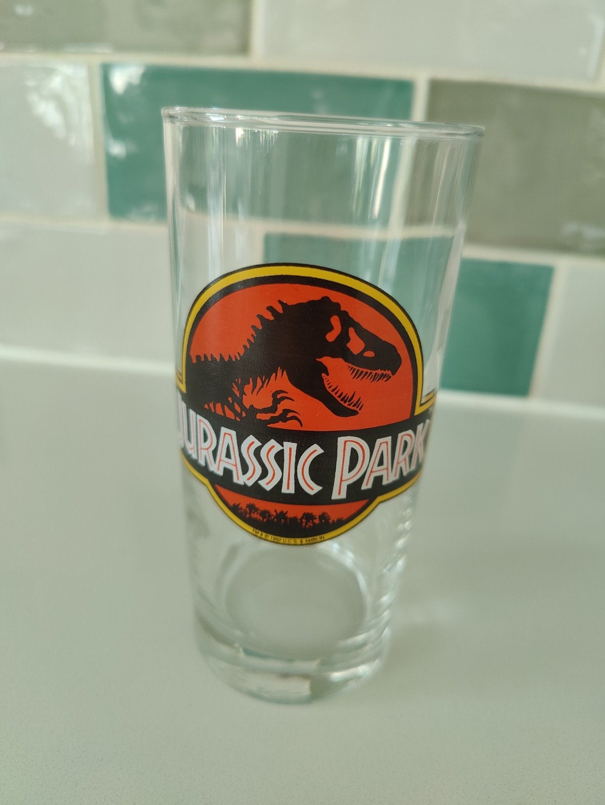 Jurassic park waterglas, Ophalen, Waterglas