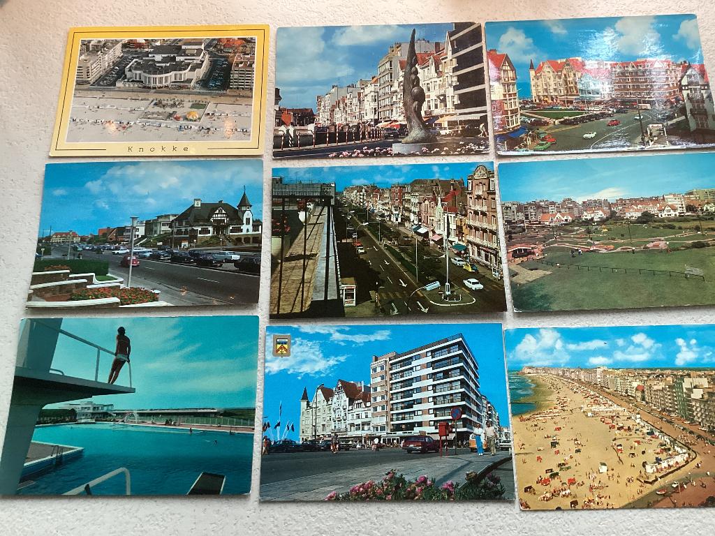 Lot van 9 postkaarten KNOKKE kust zee, Ophalen of Verzenden, Gelopen, West-Vlaanderen