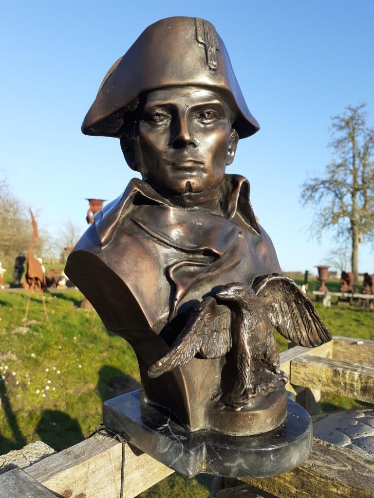 SUPERBE BUSTE DE NAPOLEON EN BRONZE SUR SOCLE MARBRE, Antiquités & Art, Enlèvement ou Envoi, Bronze