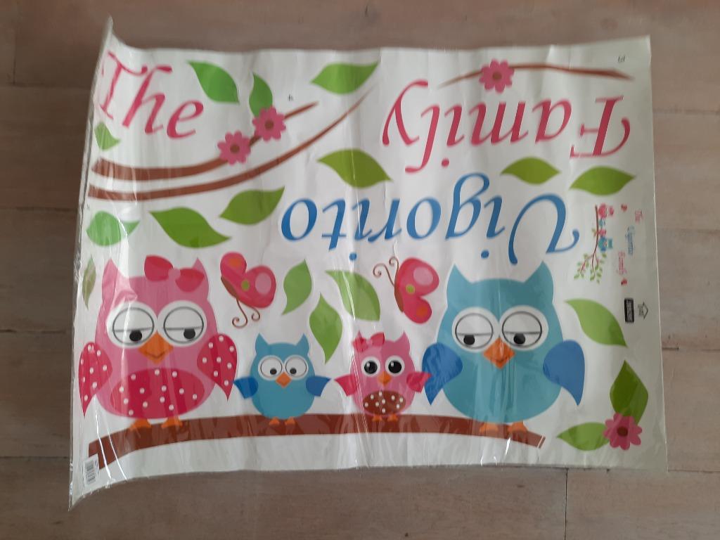 Kinderkamerdecoratie / uiltjes / zelfklevend, Ophalen, Zo goed als nieuw, Wanddecoratie