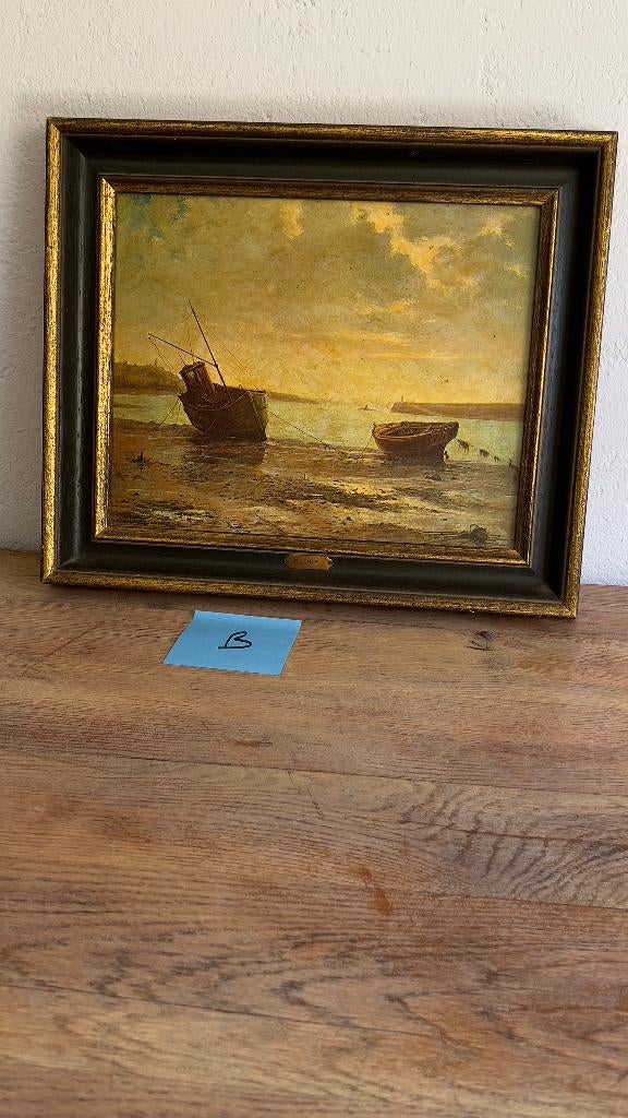 Paysage marin peint à l'huile, attribué à Raymond Quence, Enlèvement ou Envoi