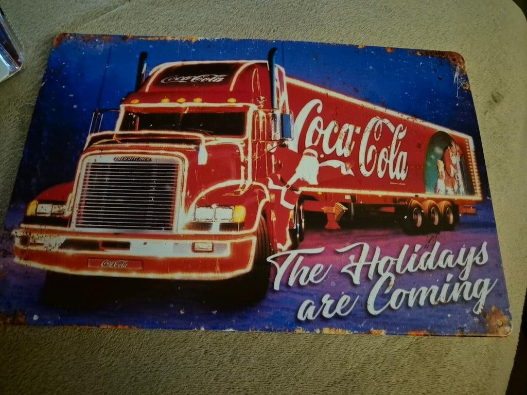 Coca-Cola truck metalen plaat, Verzamelen, Verzenden