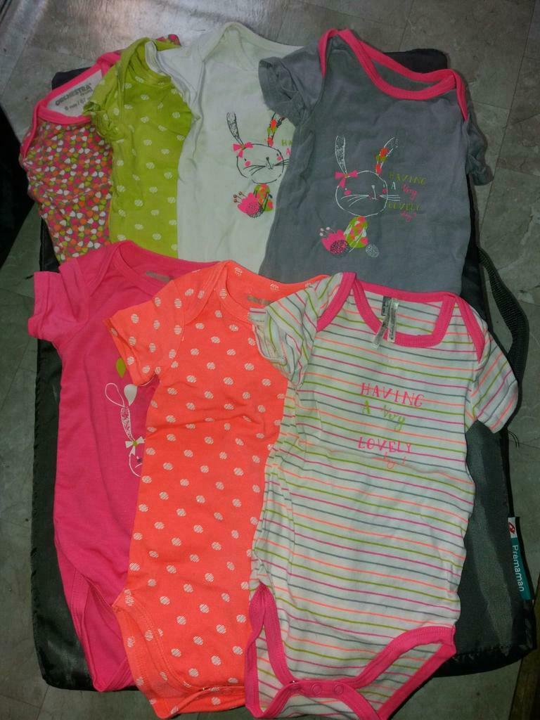 Lot 7 body bébé fille T67, Nacht- of Onderkleding, Meisje, Ophalen of Verzenden, Zo goed als nieuw