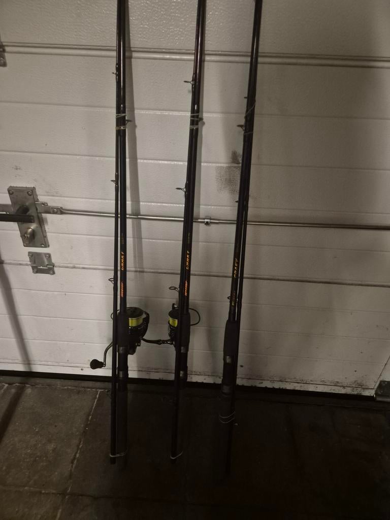 3 stevige hengels 210 cm 100/300gr, Watersport en Boten, Ophalen of Verzenden