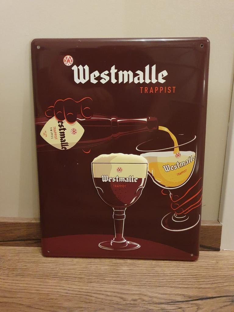 Metaal Reclamebord - Westmalle -, Verzamelen, Ophalen of Verzenden, Gebruikt, Reclamebord, Plaat of Schild, Overige merken