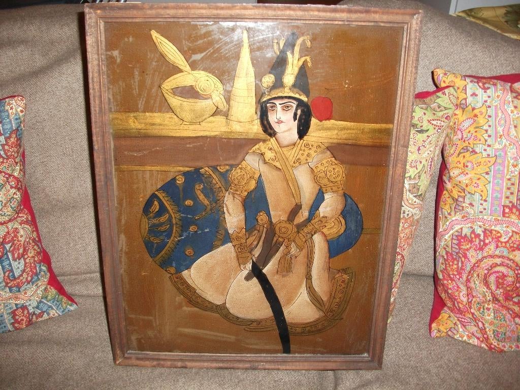 Iraanse schilderij gekocht in de jaren70 de tijd van de Chat, Antiek en Kunst, Ophalen