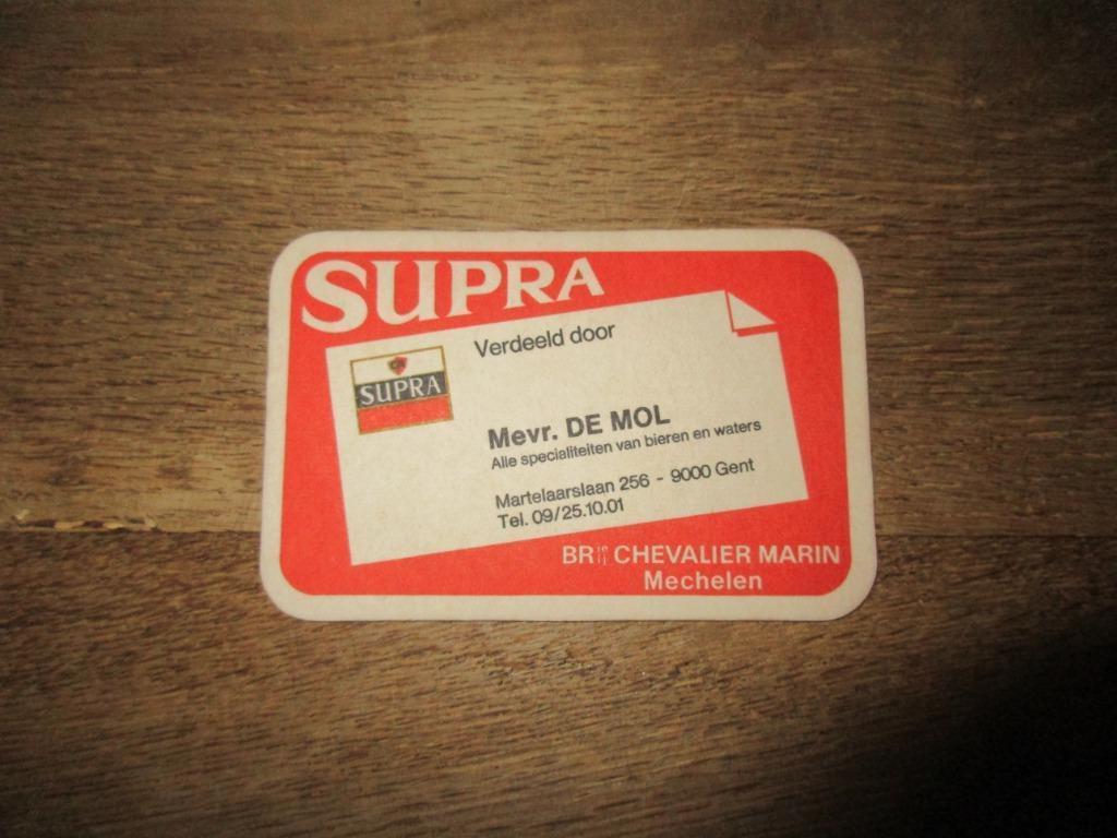 BIERVILTJE SUPRA VERDELER GENT BR. CHEVALIER MARIN MECHELEN, Ophalen of Verzenden, Zo goed als nieuw, Viltje(s)
