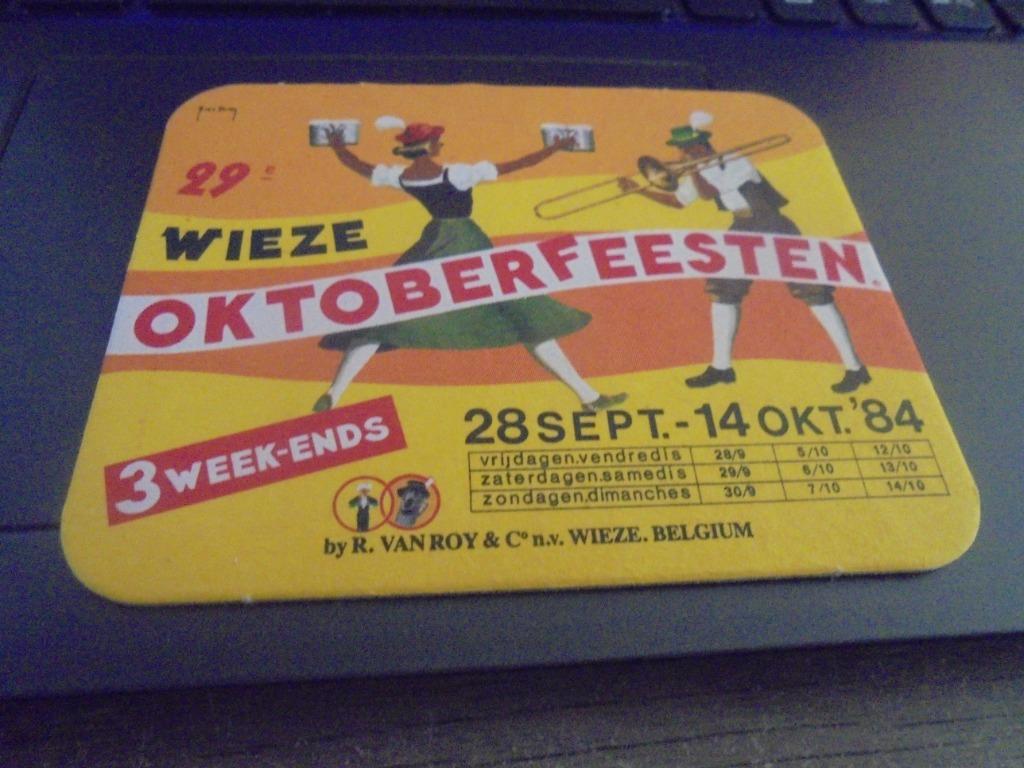 29 Wieze Oktoberfeesten 1984, Enlèvement ou Envoi, Comme neuf, Sous-bock