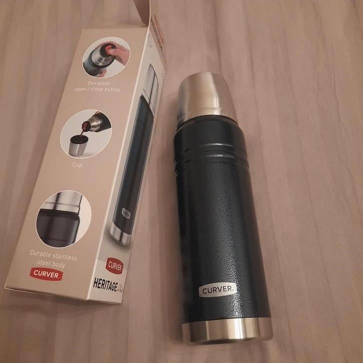 THERMOS CURVER HERITAGE FLASK*NEW*ONGEBRUIKT*MIB*, Huis en Inrichting, Keuken | Potten en Pannen, Nieuw, Overige typen, Inox, Ophalen
