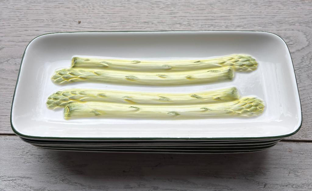 asperge borden, Huis en Inrichting, Ophalen, Keramiek, Zo goed als nieuw, Bord(en)