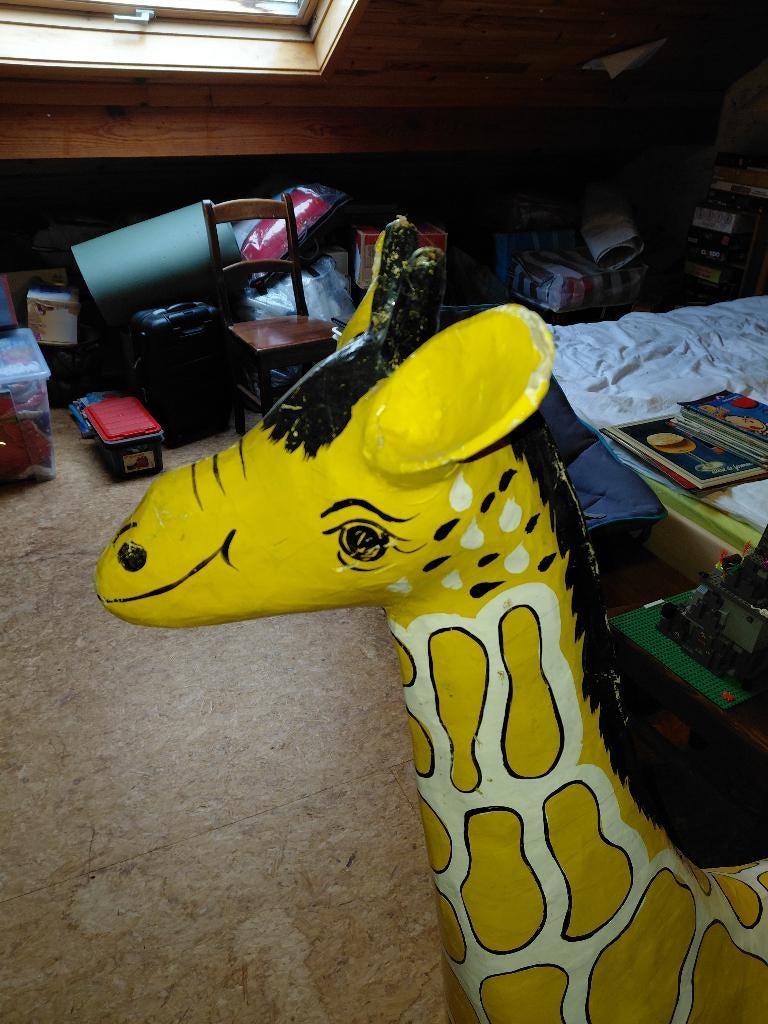 Girafe en papier mâché de 120 cm de haut, Antiquités & Art, Enlèvement