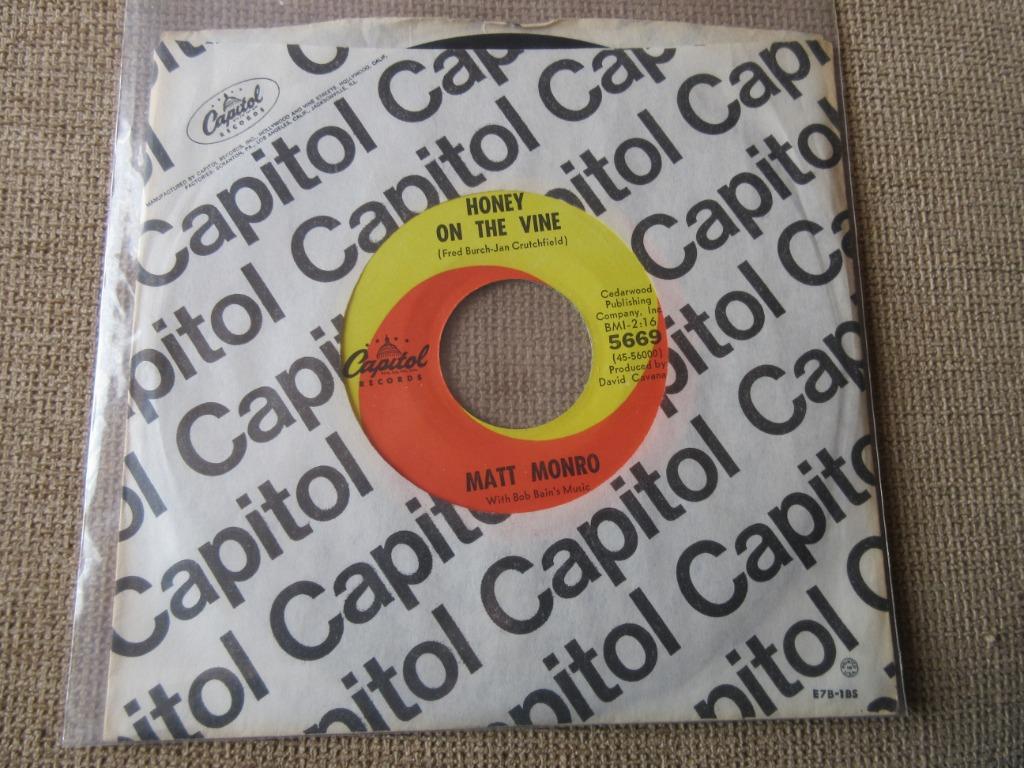 Matt Monro - Honey On The Vine / Merci Cherie  mint-, Ophalen of Verzenden, Zo goed als nieuw, R&B en Soul