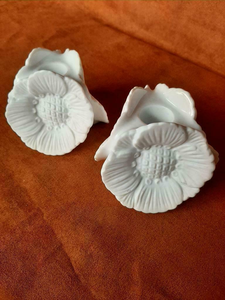 2 Limoges kandelaars, Medard de Noblat., Ophalen of Verzenden, Zo goed als nieuw, Porselein, Overige typen