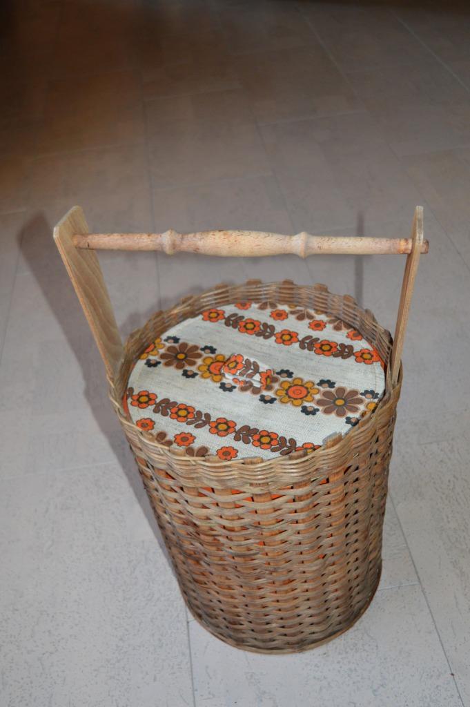 Rieten naaimand, Gebruikt, Mand, Rond, Ophalen of Verzenden