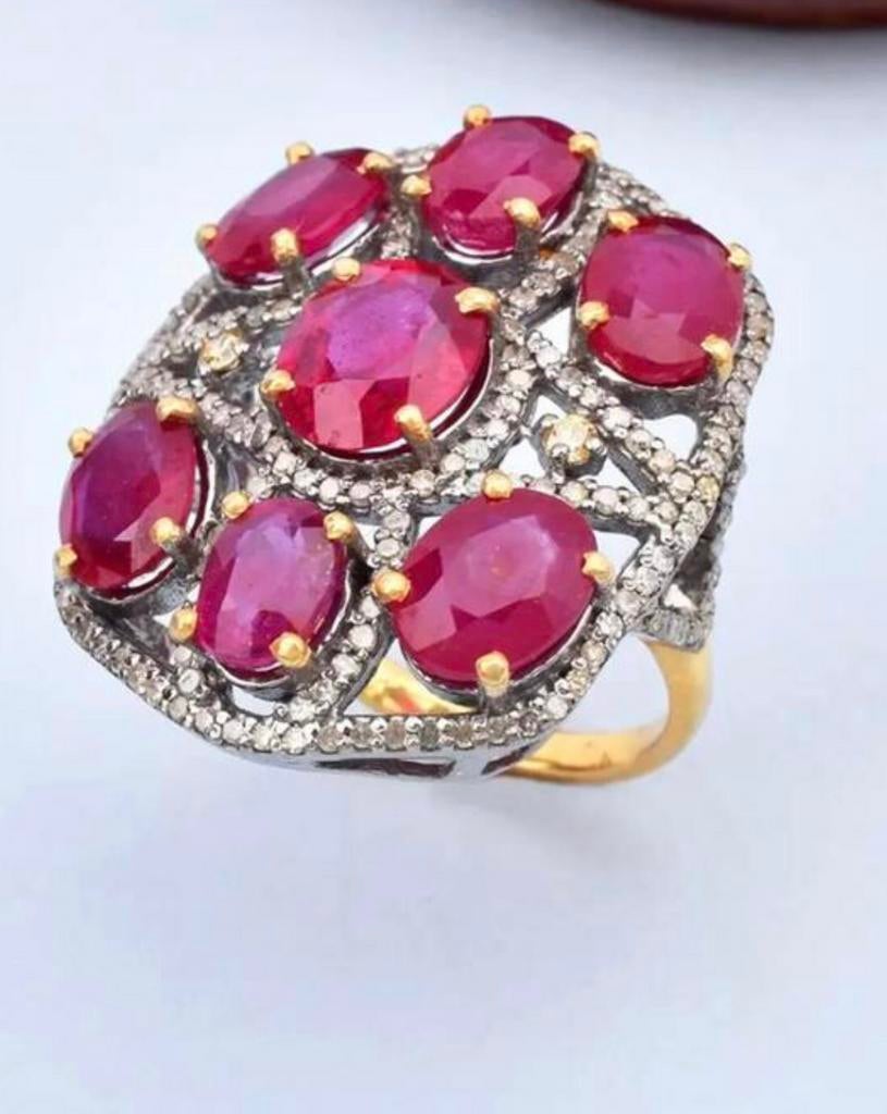 Armband met 35 robijnen, Ring 14 karaat samen 2100€, Ophalen, Nieuw, Met edelsteen, Rood