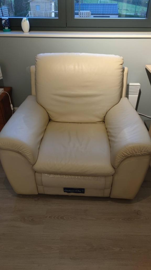 Divan relax beige, Enlèvement, Neuf, Une personne, Cuir