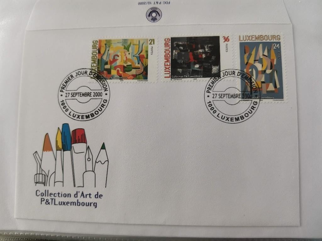 Luxembourg 2000 - FDC - art, peinture, Enlèvement ou Envoi, Luxembourg, Affranchi