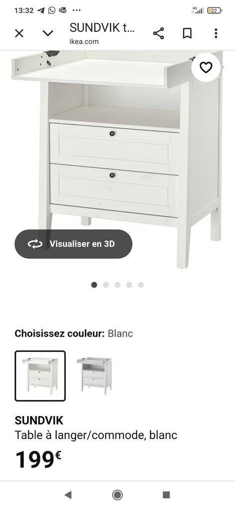 Table à langer ikea, 105 cm ou plus, Enlèvement, Utilisé, 75 à 100 cm