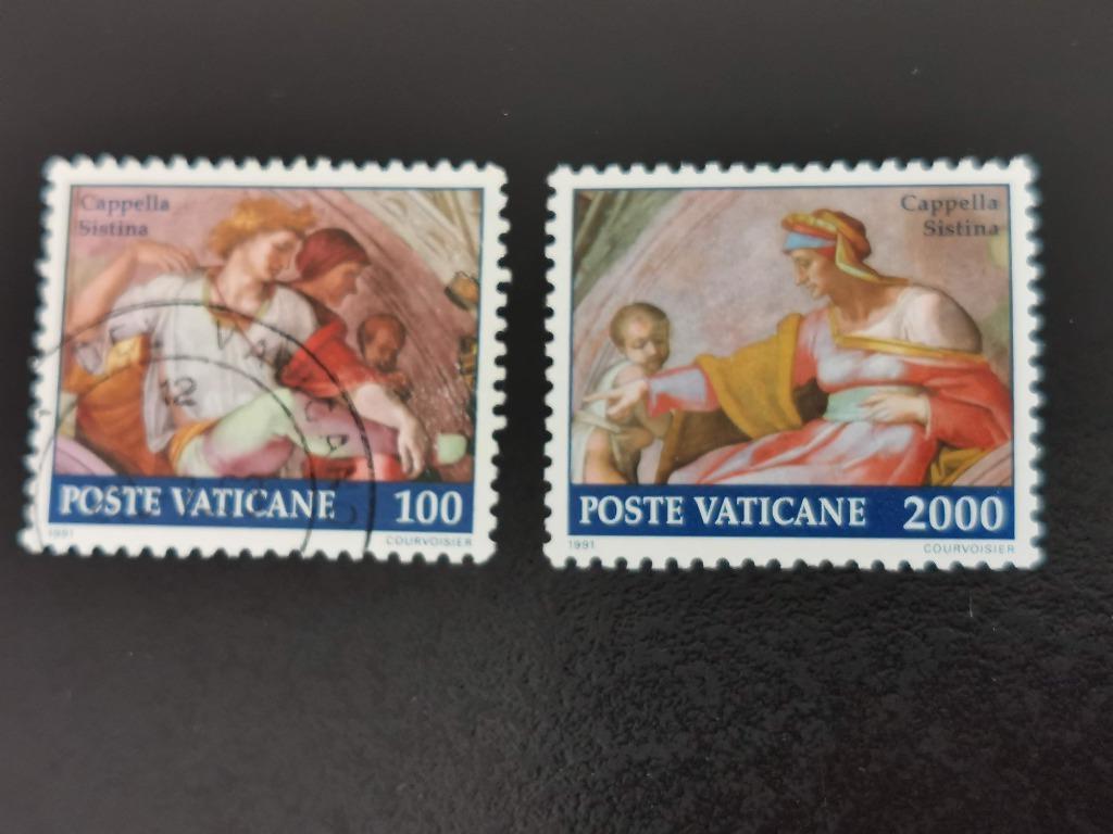 Vaticaanstad 1991, Restauratie Sixtijnse kapel, Michelangelo, Postzegels en Munten, Ophalen of Verzenden
