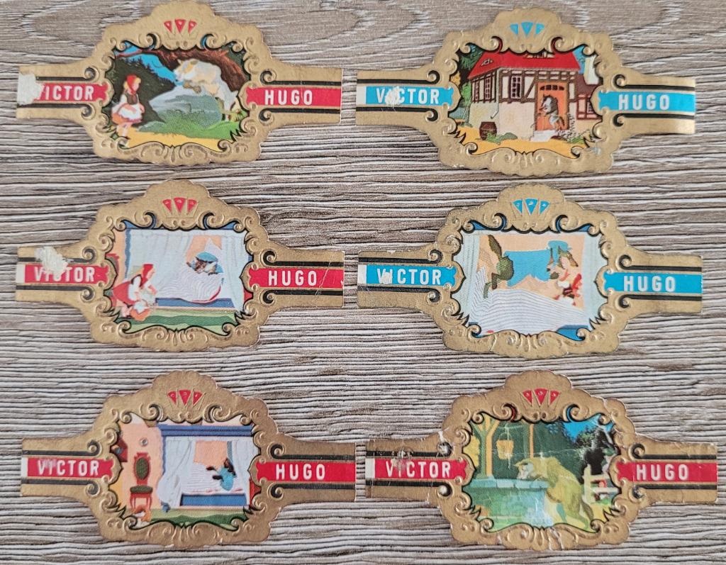 6 kleine, oude prentjes - reeks Roodkapje, Verzamelen, Ophalen of Verzenden, Gebruikt, Overige onderwerpen, Prent