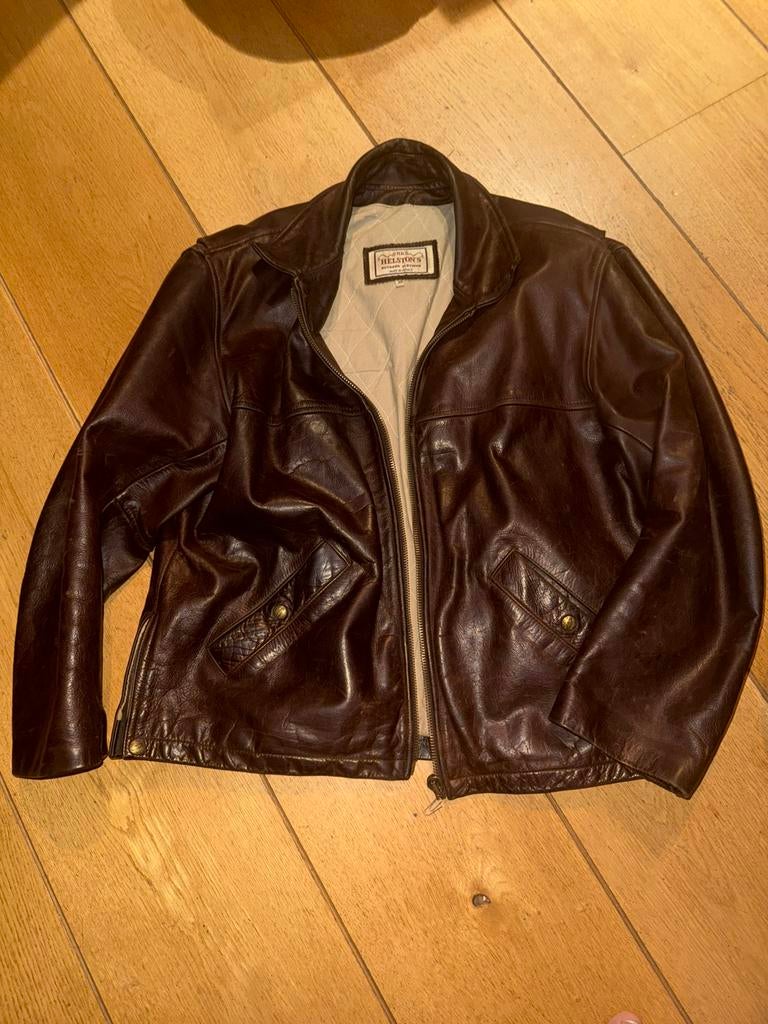 Veste cuir HELSTON’S, Taille 56/58 (XL), Brun, Enlèvement, Helston