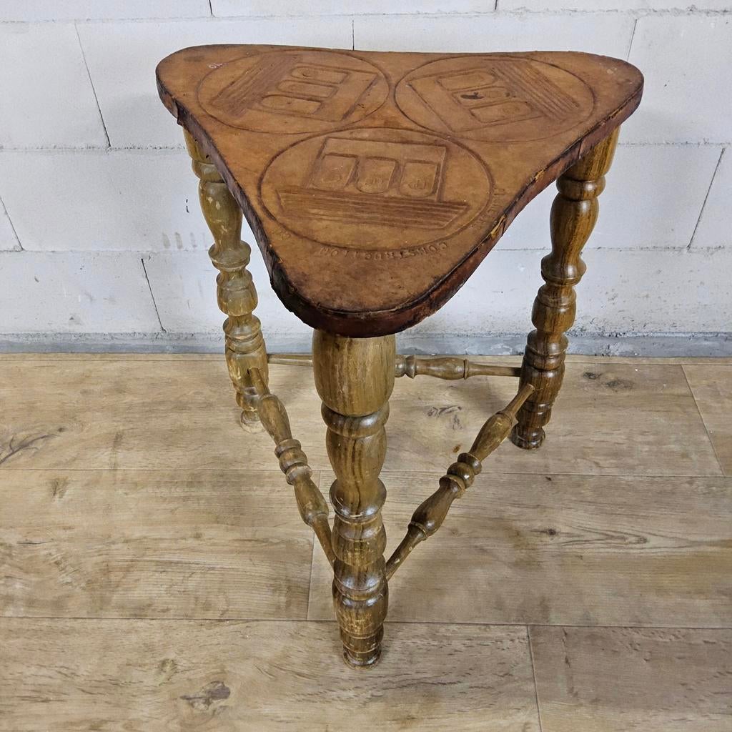 Tabouret en bois vintage (recyclé) table d'appoint en bois (, Maison & Meubles, Enlèvement ou Envoi, Utilisé, Bois