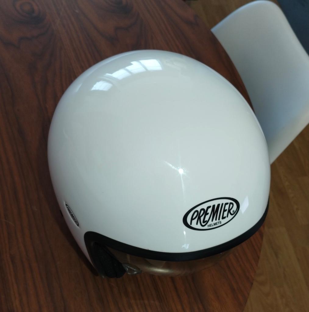 Casque de moto PREMIER avec lunette intégrée, Motos, Autres marques, Femmes, Seconde main, Casque jet