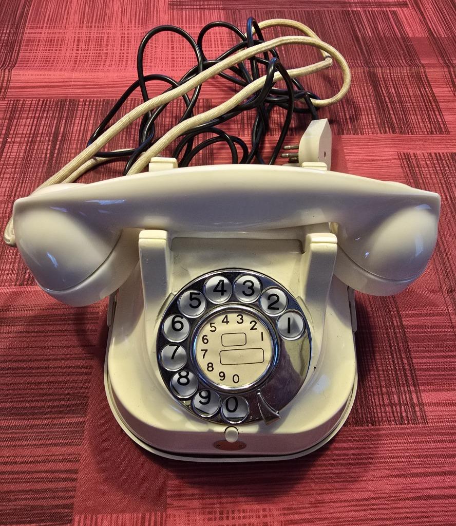 Telefoon - bakeliet wit/ivoorkleur, Télécoms, Téléphones fixes | Filaires, Utilisé, Bakélite, Enlèvement
