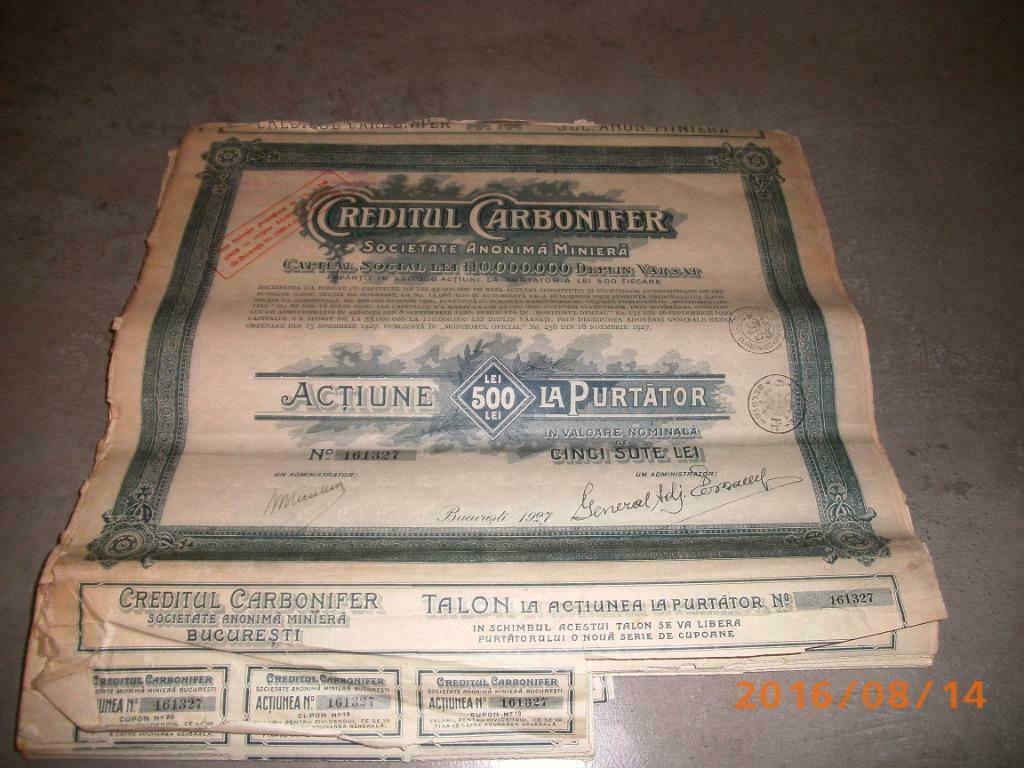 oude aandelen, Ophalen, 1920 tot 1950, Certificaat van aandeel
