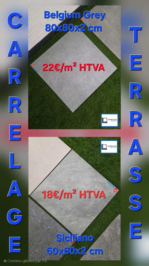Terras Tegels 2cm, Ophalen, 60 cm of meer, 60 cm of meer, Nieuw