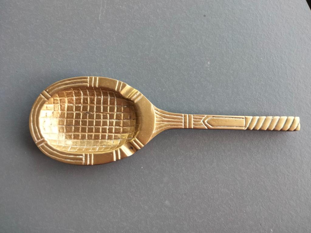 Origineel koperen tennisracket van 17 x 5,5 cm, Antiek en Kunst, Ophalen of Verzenden, Koper