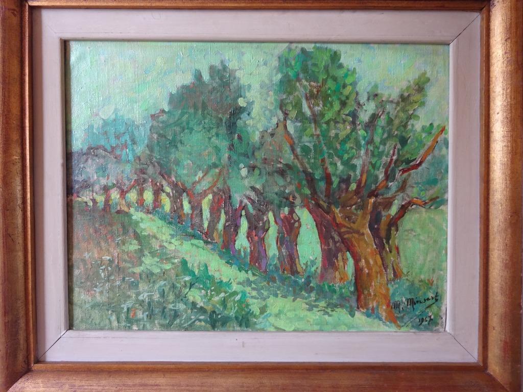 Maurice Minsart, 1894-1976, doek, Wilgen '67,   50 x 60 cm,, Ophalen