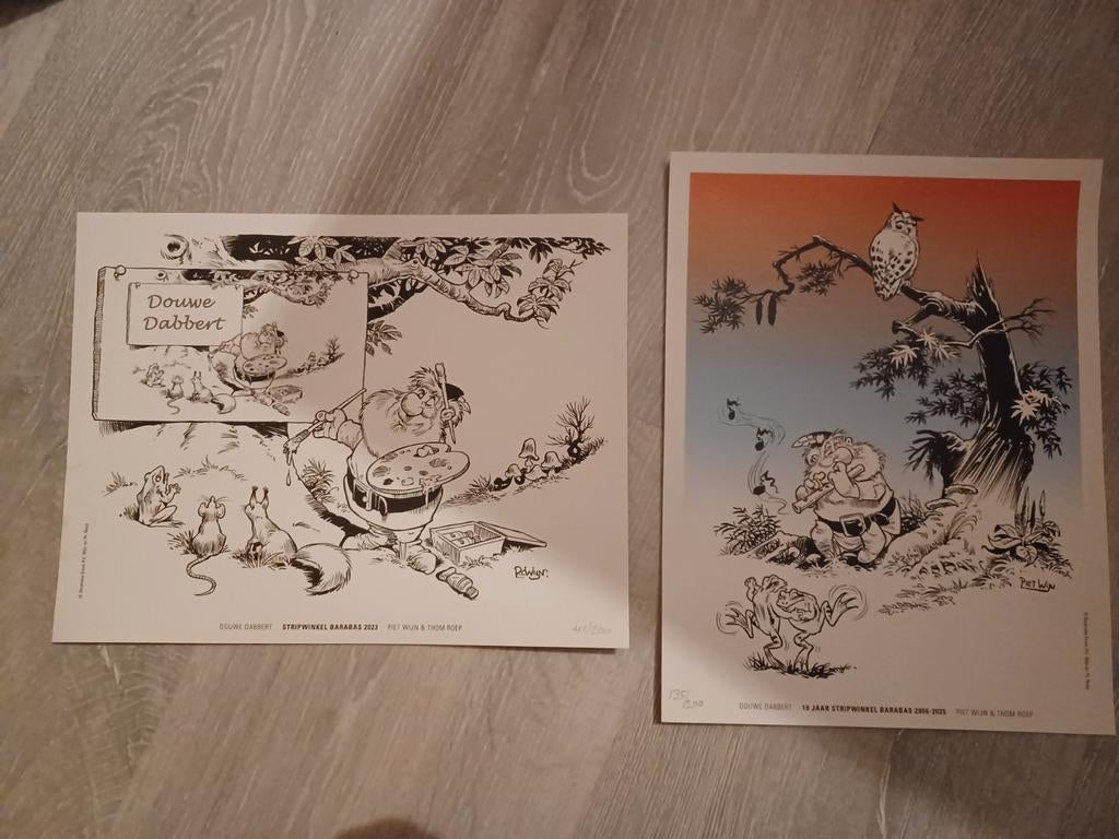 2 prenten Douwe Dabbert op 200 ex, Ophalen of Verzenden
