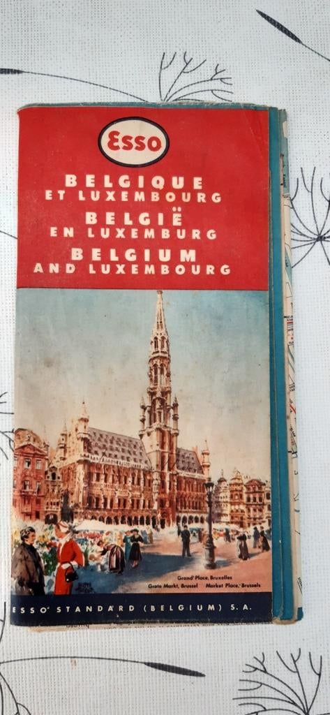 Shell België  en Luxemburg oude kaart, Ophalen of Verzenden, België