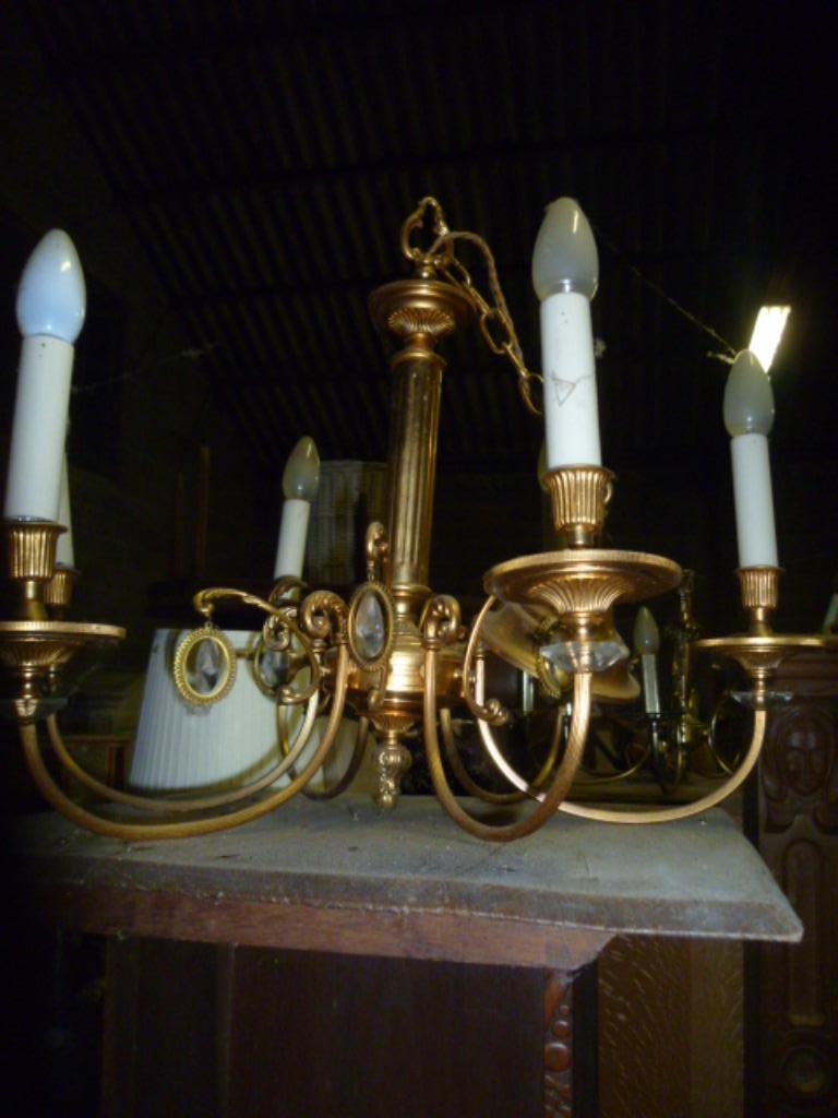 OUDE KOPEREN LUSTER, Antiek en Kunst, Ophalen of Verzenden