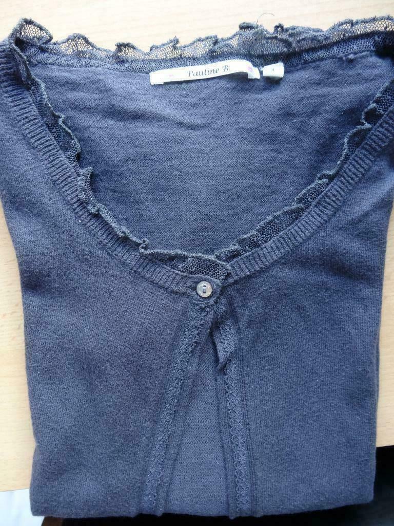 Beau gilet bleu fin de la marque Pauline B, taille étroite, Enlèvement ou Envoi, Taille 36 (S), Pauline B., Porté