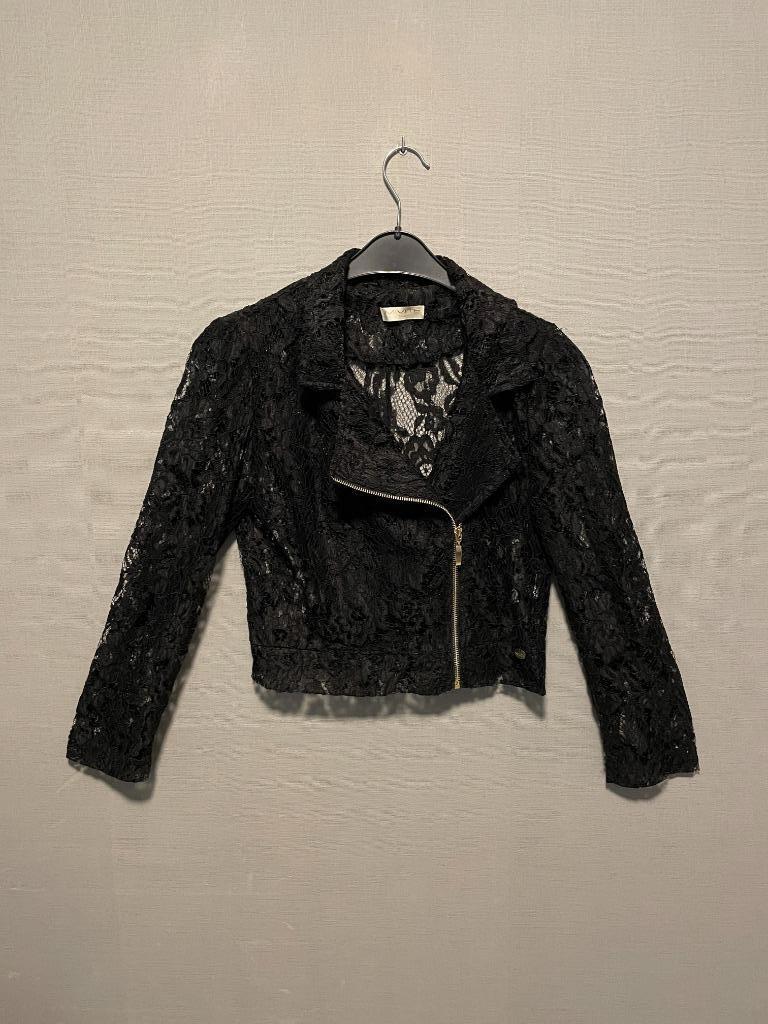 Zwarte vest met doorzichtig bloemenmotief Mivite Italia (M), Kleding | Dames, Maat 38/40 (M), Mivite Italia, Zwart, Ophalen of Verzenden