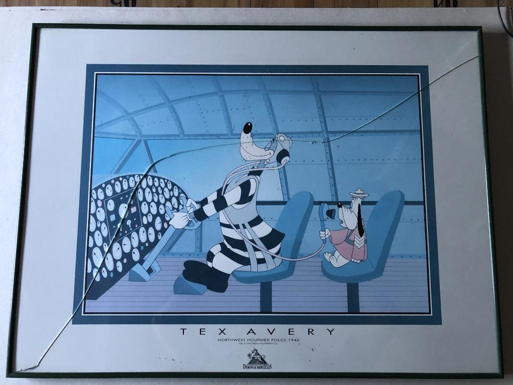 Tex Avery Droopy Demons and Marvels poster met lijst, Verzamelen, Ophalen of Verzenden, Gebruikt, Overige typen
