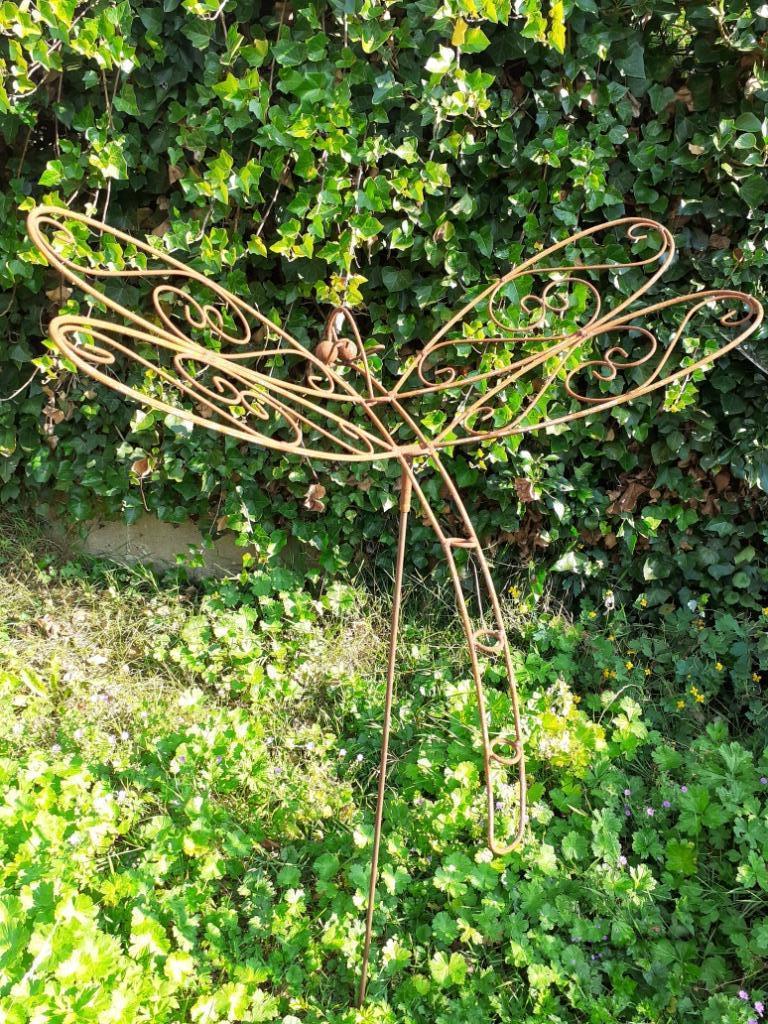 SUPERIEURE SMEEDIJZEREN DRAGONFLY (tuinprikker), Tuin en Terras, Tuinstekers, Ophalen, Nieuw