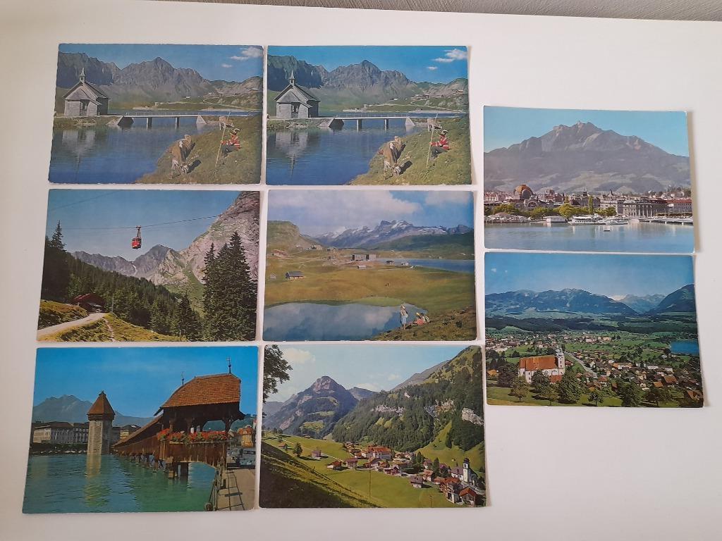 8 gefrankeerde Postkaarten Mutualiteit - Zwitserland -  1960, Ophalen of Verzenden, 1960 tot 1980, Overig Europa