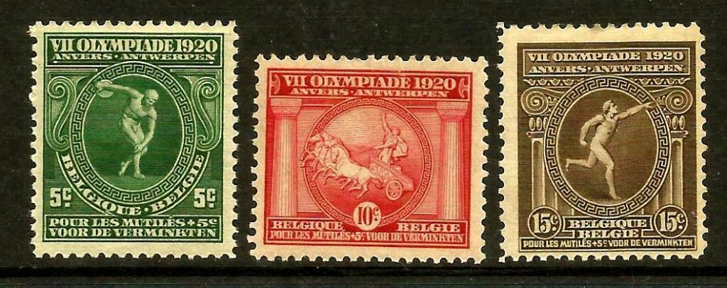 België 1920 "Olympische spelen Antwerpen OBP 179/81**, Postzegels en Munten, Postzegels | Europa | België, Orginele gom, Olympische Spelen